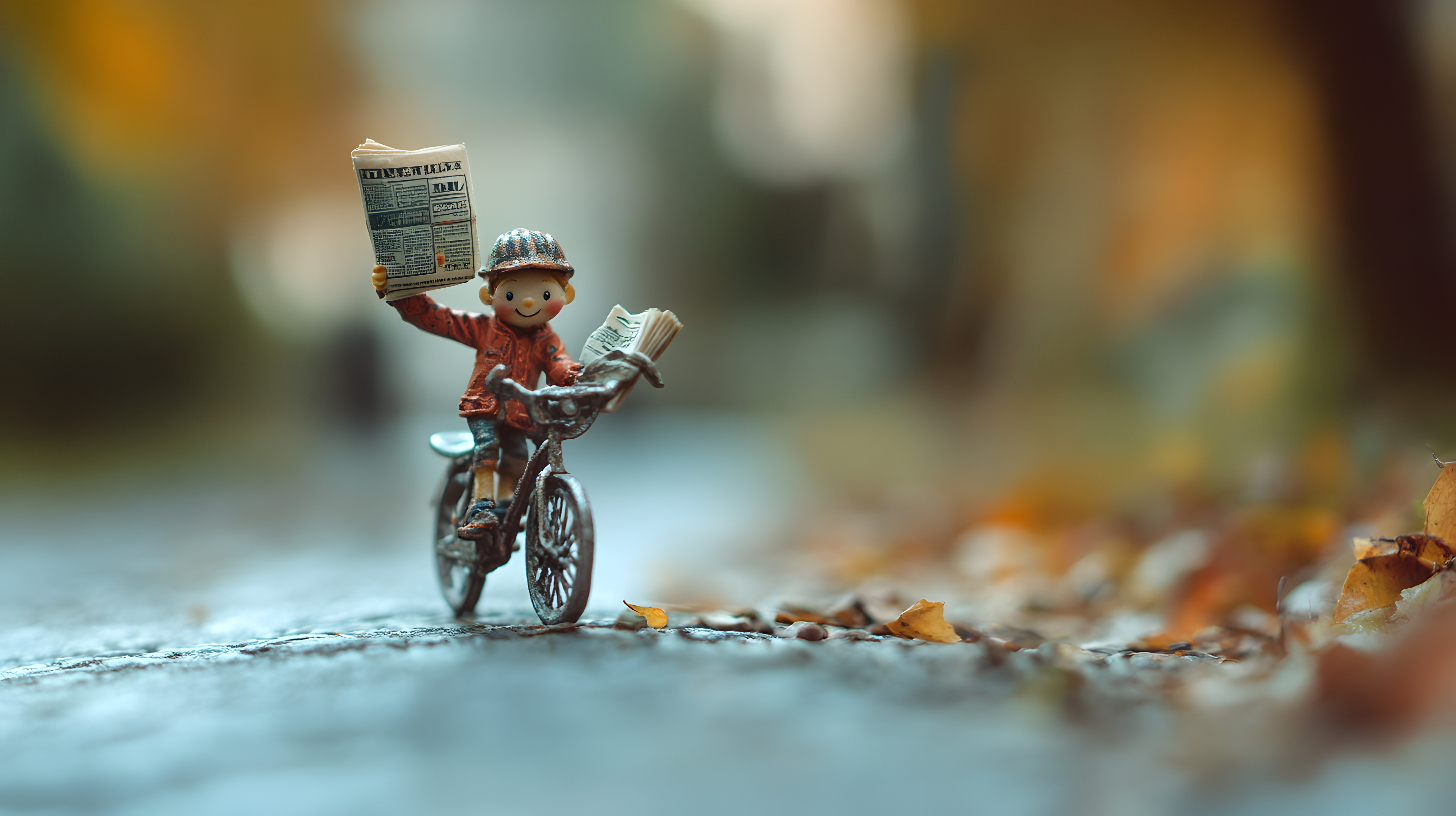 新聞配達のミニチュア