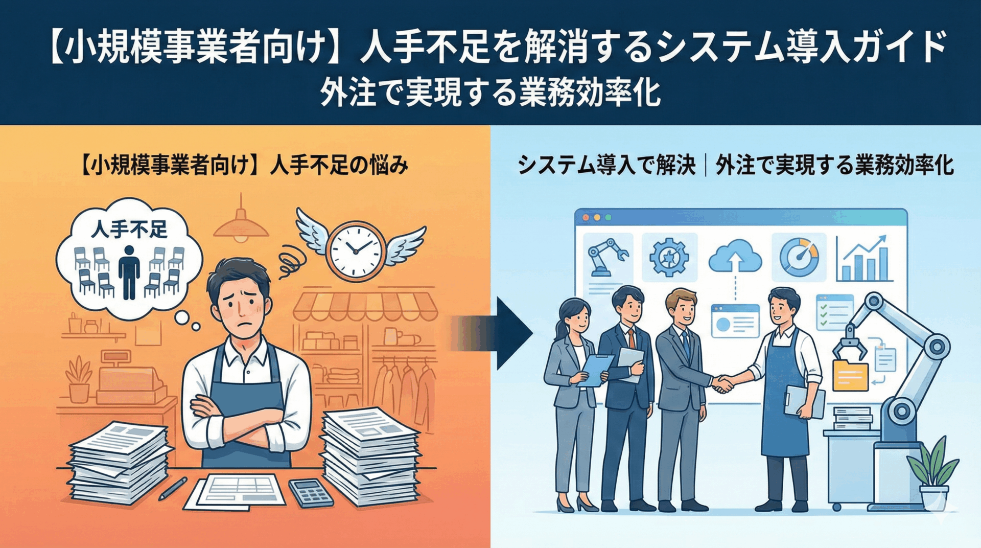 【小規模事業者向け】人手不足を解消するシステム導入ガイド｜外注で実現する業務効率化