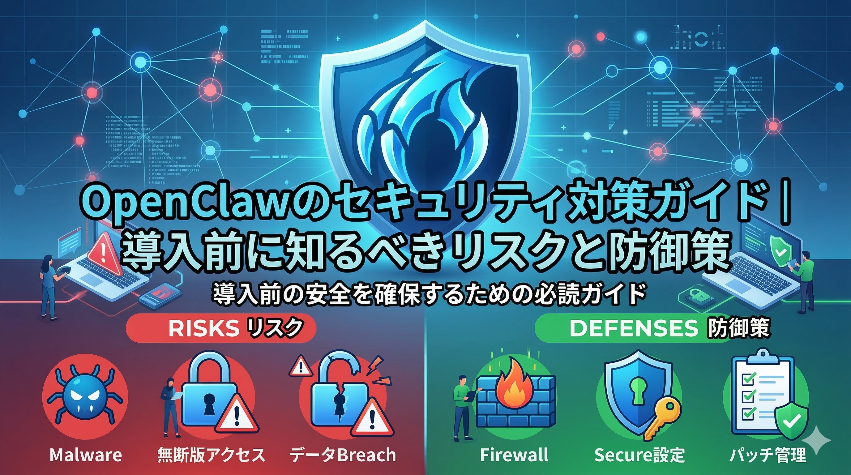 OpenClawのセキュリティ対策ガイド｜導入前に知るべきリスクと防御策